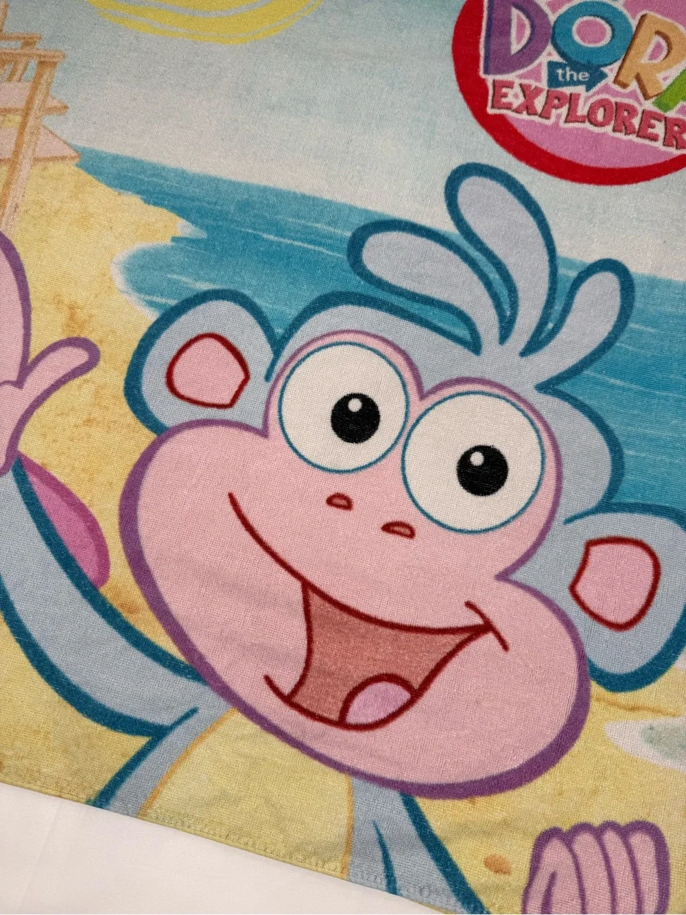 VINTAGE NICKELODEON Dora The Explorer Boots Beach Towel 2007 Nick Jr Pool Bath